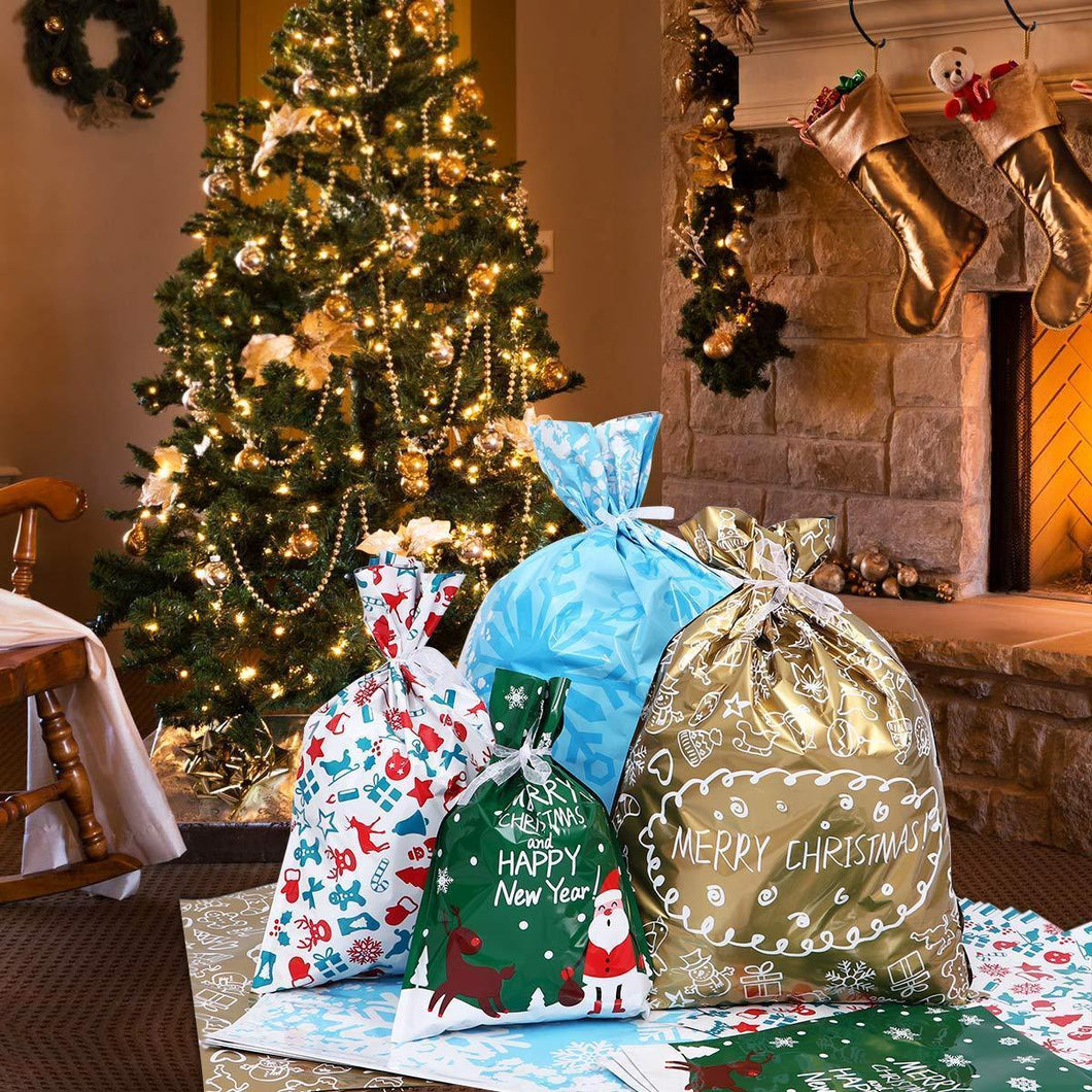 Biodegradable Drawstring Christmas Gift Bags