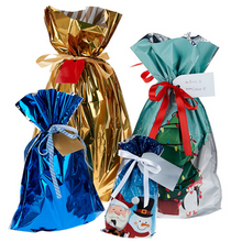 Load image into Gallery viewer, Biodegradable Drawstring Christmas Gift Bags
